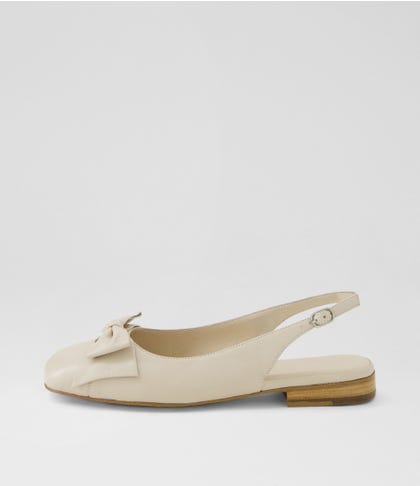 Deloe W Vanilla Leather Slingbacks