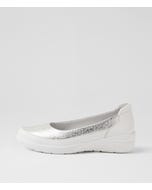 Nacer W White Silver Cheetah Leather Flat Shoes