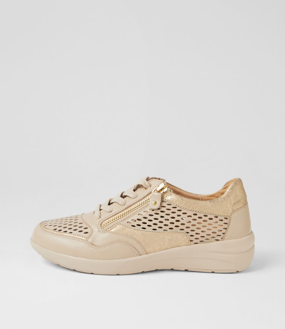 Nipsie W Almond Gold Cheetah Leather Sneakers