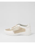 Nettar W White Gold Cheetah Sneakers