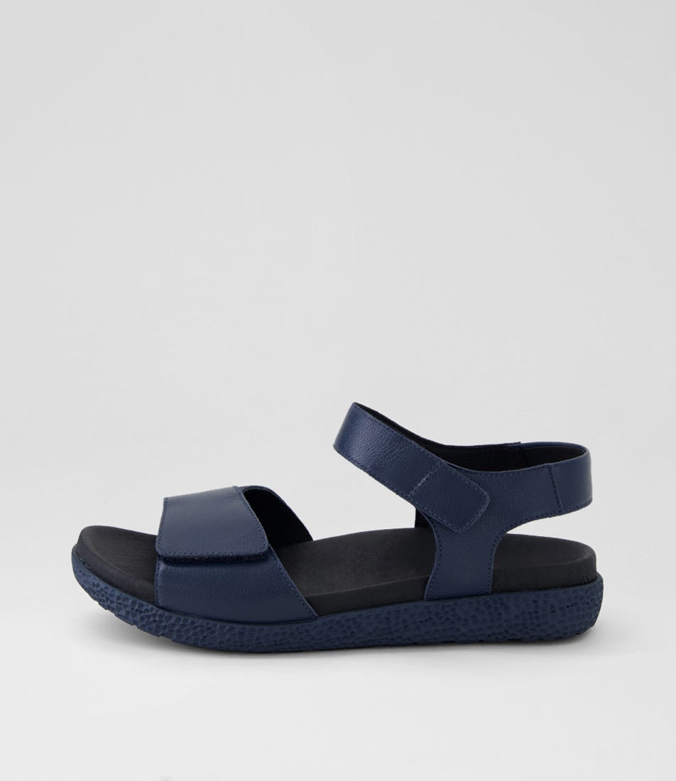 Rikko Xw Navy Leather Sandals