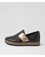 Vibel Xf Black Pale Gold Leather Loafers