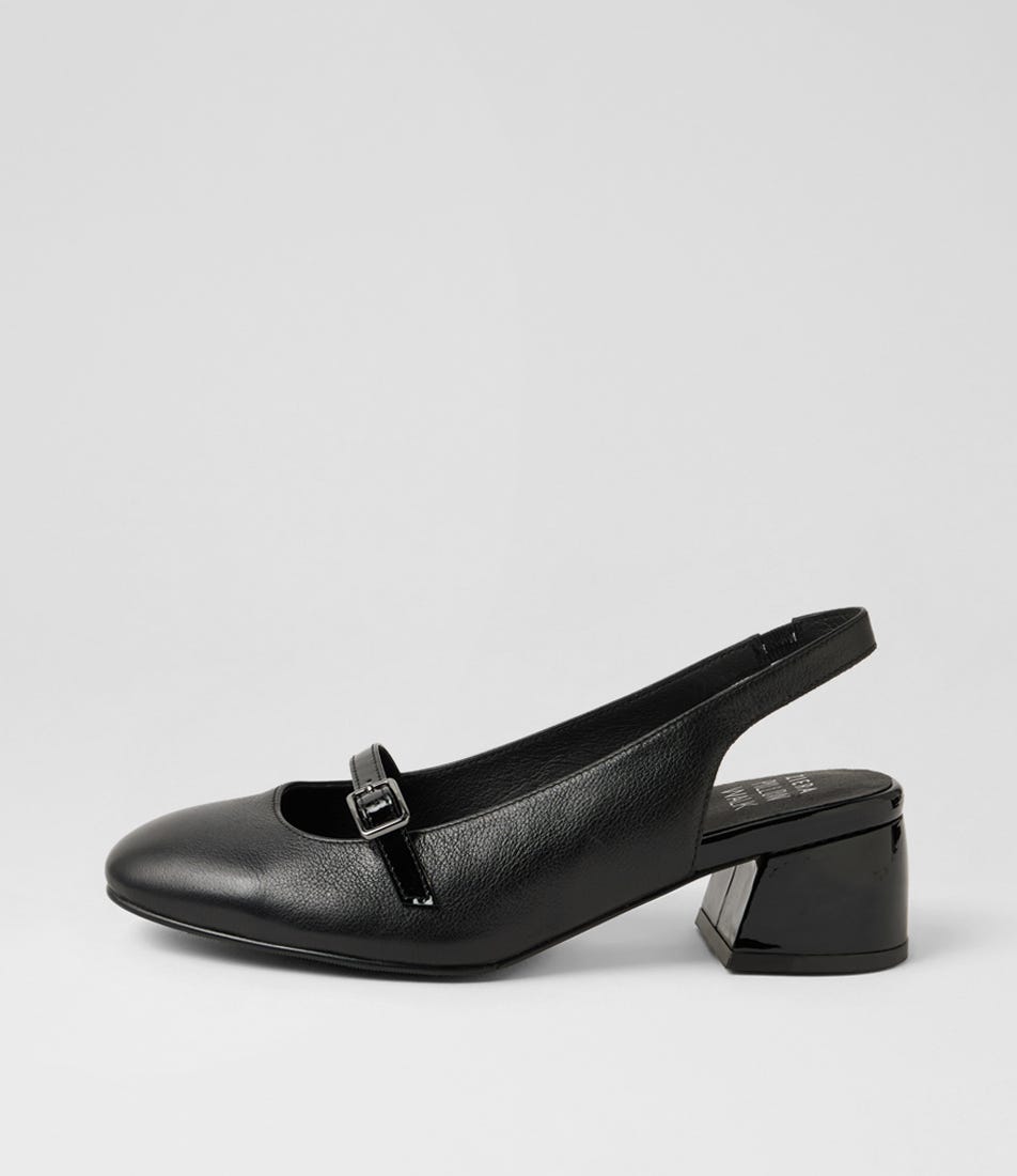 Zolmy W Black Leather Heels