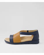 Allroy Xw Navy Dark Tan Leather Sandals