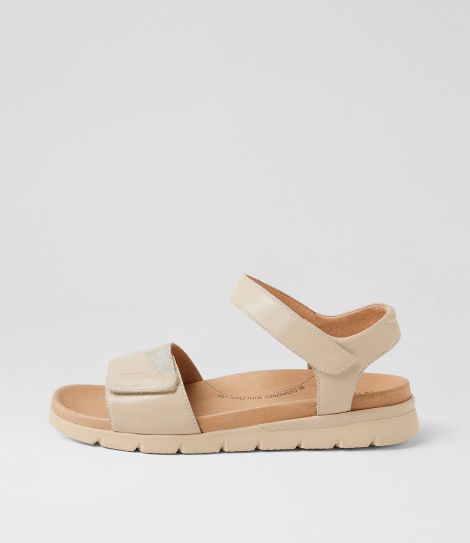 Angiela Xw Milk Ivory Lizard Leather Sandals