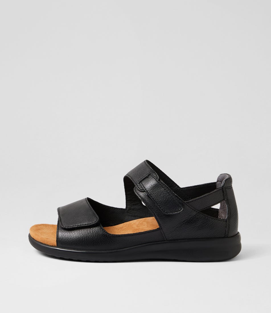 Bopen Xw Black Leather Sandals