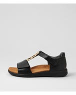 Briel Xw Black Leather Sandals