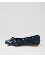 Coddla Xf Navy Patent Leather Flat Shoes