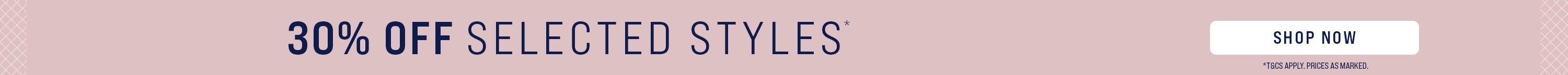 30% off selected styles